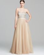 Aidan Mattox Gown Strapless Beaded Bodice - Lyst