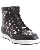 Jimmy Choo Back Star Studded Leather High Top 'Tokyo' Sneakers - Lyst