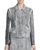 3.1 Phillip Lim Cropped Leather Moto Jacket - Lyst