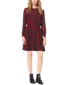 Michael Kors Smocked Animal-Print Dress - Lyst