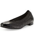 Stuart Weitzman Quiltable Quilted Ballerina Flat - Lyst