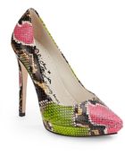 Alice + Olivia Dido Snakeembossed Pointy Toe Pumps - Lyst
