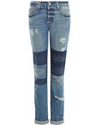Levi's Levi'S Blue Boyfriend 501 Jeans - Lyst