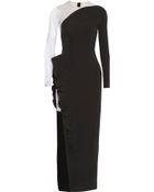 Alessandra Rich Lace-Paneled Stretch-Silk Cady Gown - Lyst