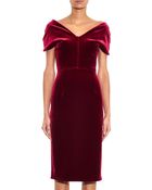 Emilio De La Morena Velvet V-neck Dress - Lyst