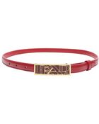 Prada Fire Saffiano Leather Skinny Belt - Lyst