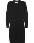 Maison Margiela Satin-Trimmed Wool And Cotton-Blend Sweater Dress - Lyst