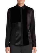 Lafayette 148 New York Jaylen Mixed-Media Blouse - Lyst
