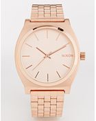 Nixon Time Teller Rose Gold Watch - Lyst