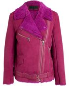 American Retro Shearling Biker Jacket - Lyst
