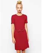 Love Moschino Dress In Crepe Stretch With Stud Detail - Lyst