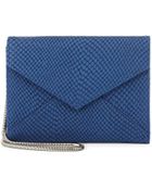 Romy Gold Snake-Embossed Flap-Top Wallet - Lyst