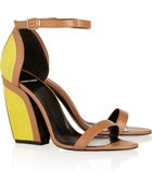 Pierre Hardy Leather-Trimmed Elaphe Sandals - Lyst