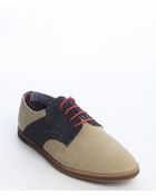 Ben Sherman Beige Canvas And Navy Suede 'Morris' Oxfords - Lyst