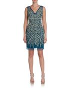 Adrianna Papell Sequined & Beaded Cocktail Dress - Lyst