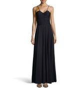 Halston Heritage Drape-Pleated V-Neck Gown - Lyst