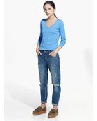 Mango V-Neck Sweater - Lyst