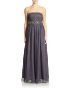 Adrianna Papell Strapless Tulle Gown - Lyst