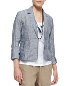 Eileen Fisher Chambray Railroad Stripe Jacket - Lyst