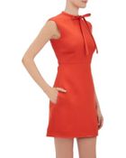 Valentino Crepe Tie-Neck Sheath - Lyst