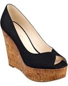 Nine West Audora Peep Toe Wedges - Lyst