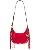 MICHAEL Michael Kors Rhea Suede Grommet Shoulder Bag - Lyst
