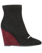 Fendi Black And Purple Suede Wedge Pumps - Lyst