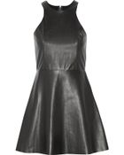 Mason by Michelle Mason Leather And Stretch-Jersey Mini Dress - Lyst