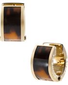 Michael Kors Goldtone Tortoiseshell Huggie Earrings - Lyst