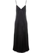 Again Gia Black Silk Slip Dress - Lyst