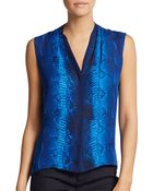 Elie Tahari Maureen Silk Snake-Print Blouse - Lyst