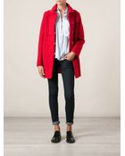 Aspesi Textured Buttoned Coat - Lyst