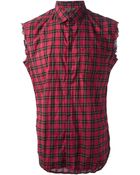 Diesel Sleeveless Tartan Shirt - Lyst