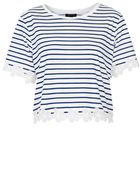 Topshop Striped Daisy Organza Tee - Lyst