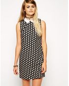 Asos Reclaimed Vintage Collar Shift Dress In Shell Print - Lyst