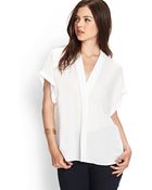 Forever 21 Minimal V-Neck Top - Lyst