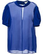 Saint Laurent Semi Sheer Blouse - Lyst