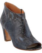 Maison Martin Margiela Snake-Stamped Peep-Toe Ankle Booties - Lyst