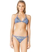 Michael Kors Michael Triangle Beaded Bikini Top - Lyst
