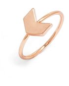 BaubleBar Rose Gold Chevron Ring - Lyst