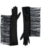 Lanvin Fringed Suede Gloves - Lyst