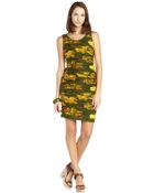 Rachel Zoe Green And Yellow Ruched Silk Woven Floral Print 'Maddy' Dress - Lyst