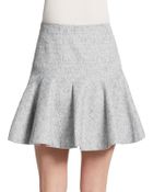 Rebecca Taylor Zip Front Tweed Flounce Skirt - Lyst
