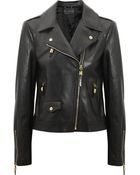 Versace Leather Biker Jacket - Lyst