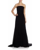 Rochas Strapless Velvet Satin Gown - Lyst