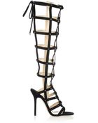 Jimmy Choo Mogul Studded Suede Cage Sandals - Lyst
