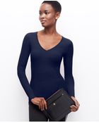 Ann Taylor Ribbed V-Neck Sweater - Lyst