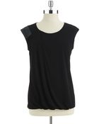 Calvin Klein Tank with Faux Leather Trim - Lyst