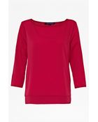 French Connection Polly Scallop Long Sleeve Top - Lyst