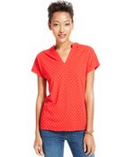 Tommy Hilfiger Shortsleeve Polkadot Top - Lyst